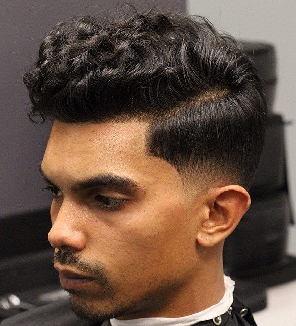 Curly Top Low Fade Frisur