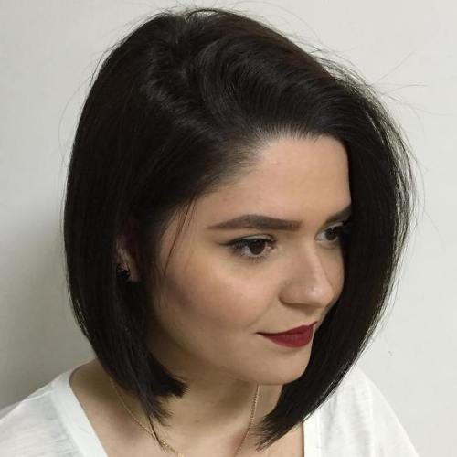Ъгловата Side Part Bob For Straight Hair