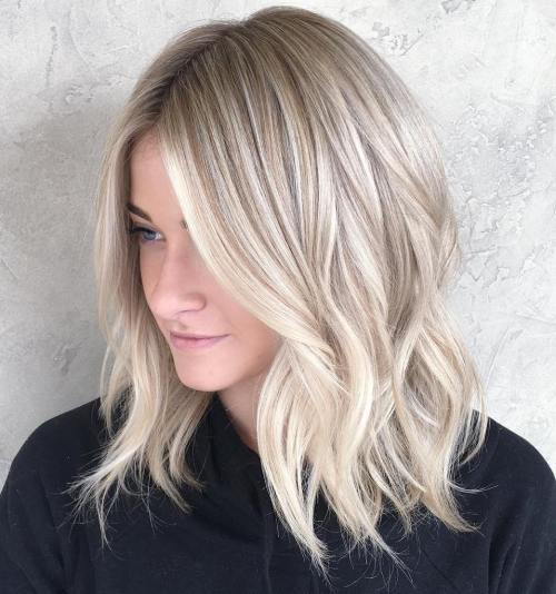 Рус Wavy Lob With Highlights