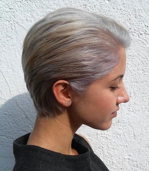 krátký silver blonde hairstyle for girls
