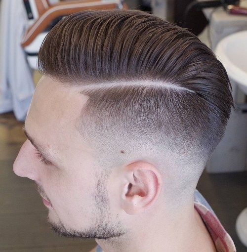 страна Parted Taper Fade