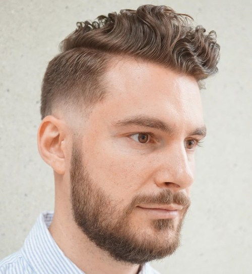 къдрав Long Top Short Sides Hairstyle