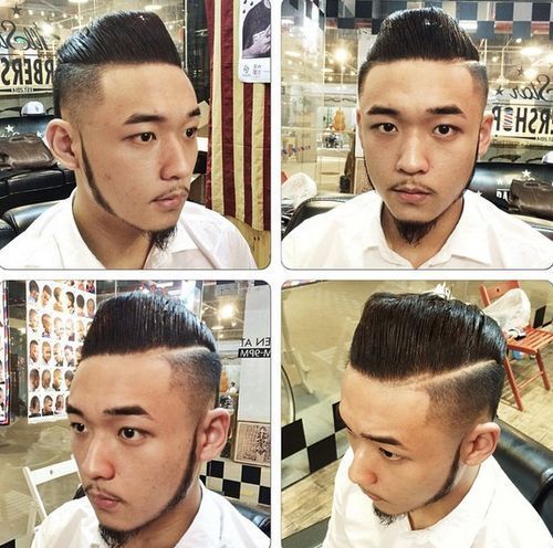 азиатски pompadour hairstyle for men