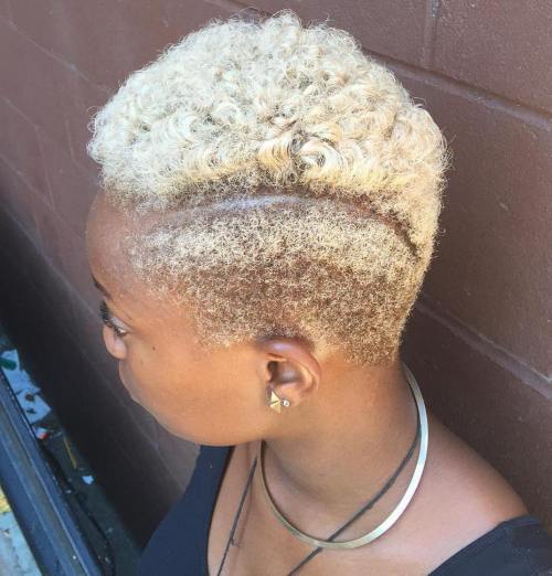 къс bleached afro with undercuts