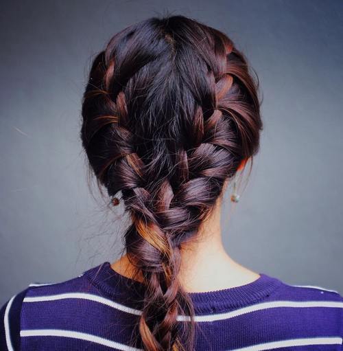 две braids messy hairstyle