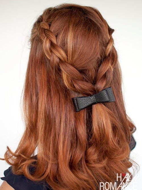 наполовина up half down two braids hairstyle