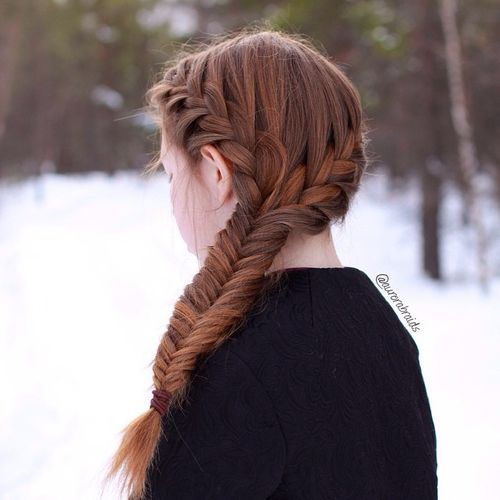 страна fishtail with two crown braids