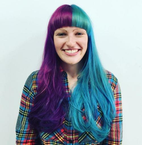 半蓝半紫头发