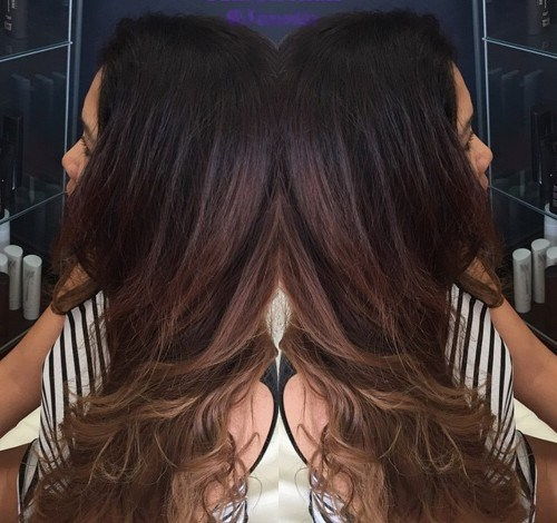 дълго dark brown to light brown ombre hair