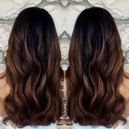 черно to chocolate ombre with blonde babylights