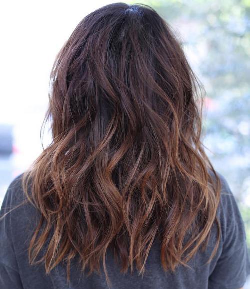 тъмен Hair With Chestnut Ombre Highlights
