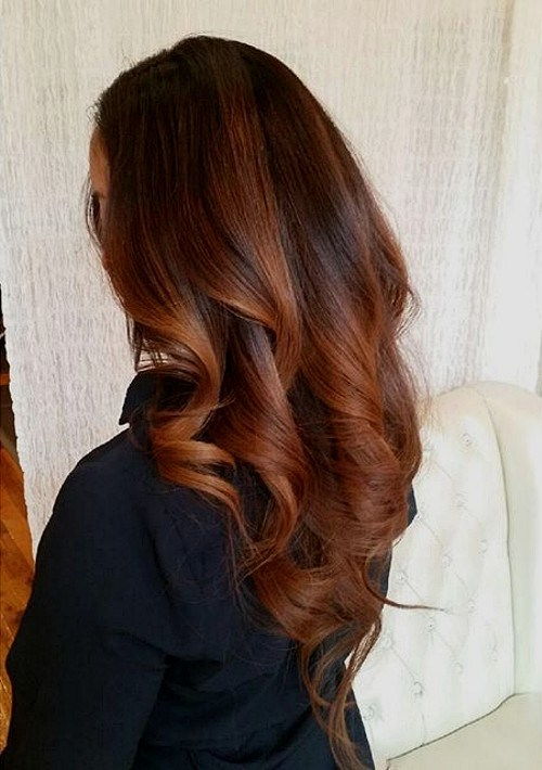 мед ombre highlights and V cut