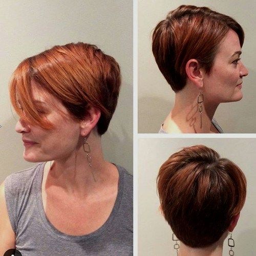 дълго red pixie with highlights