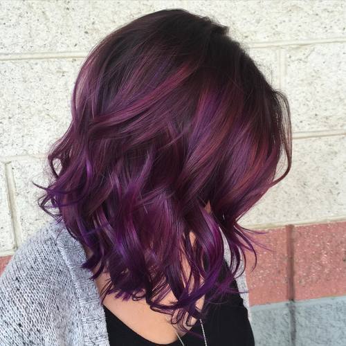 тъмен brown to purple ombre