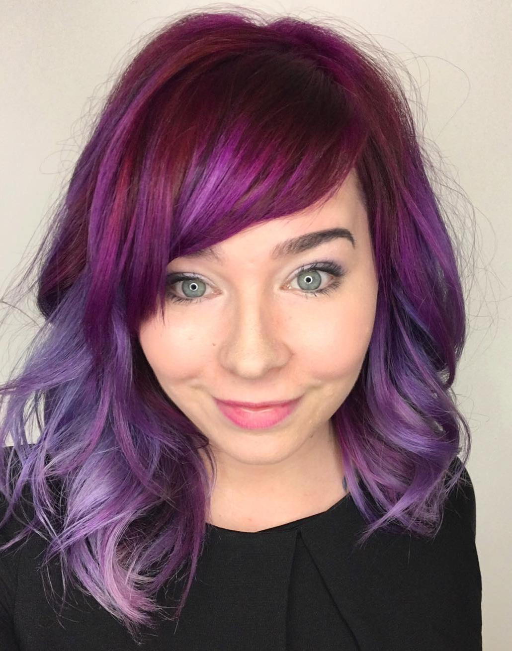 пурпурен цвят To Purple Ombre Hair
