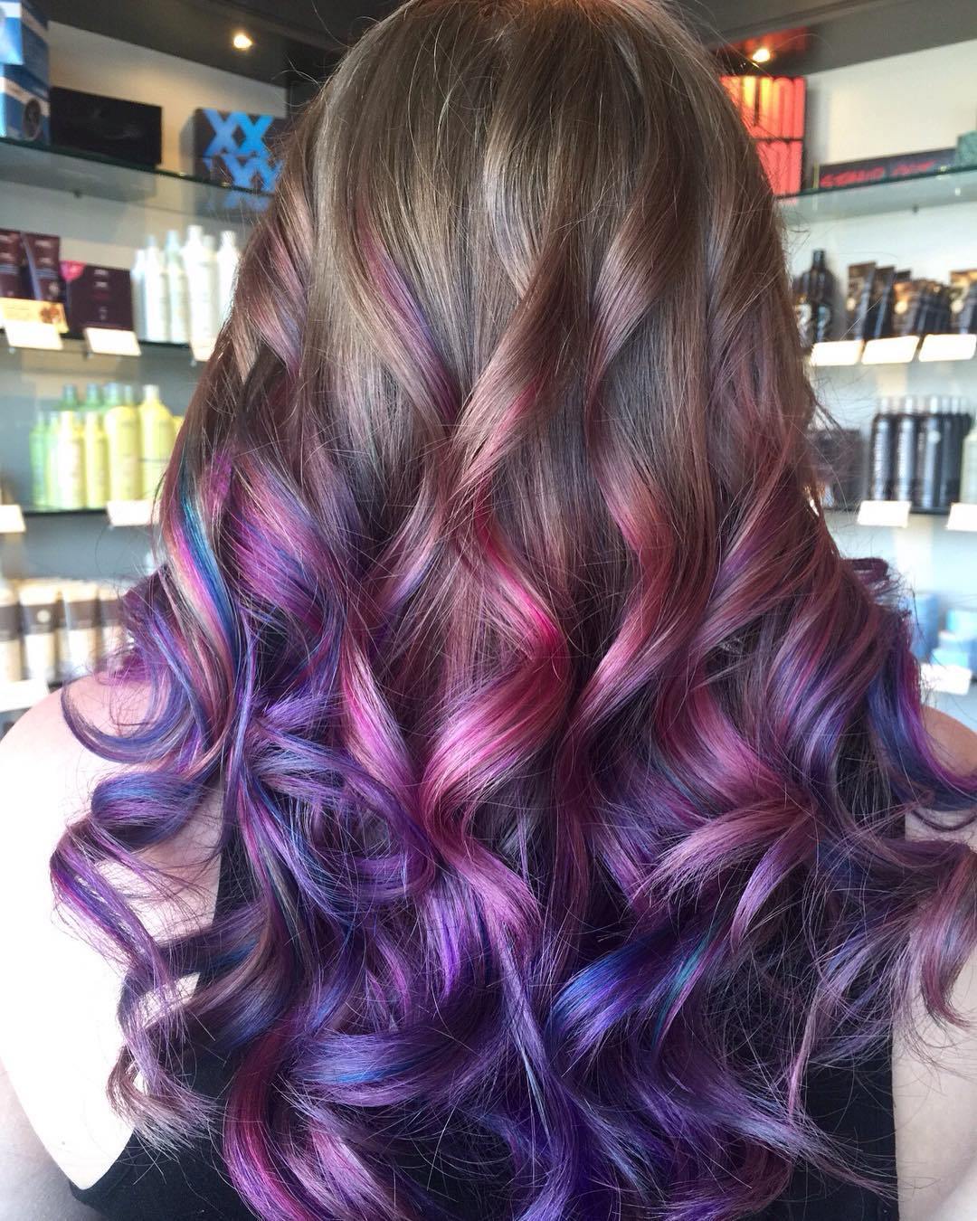 тъмен Blonde To Purple Ombre