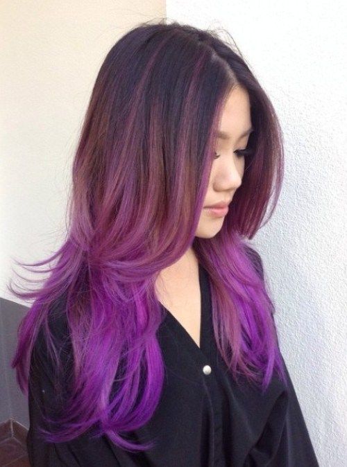 Hnědý To Lilac Ombre Hair