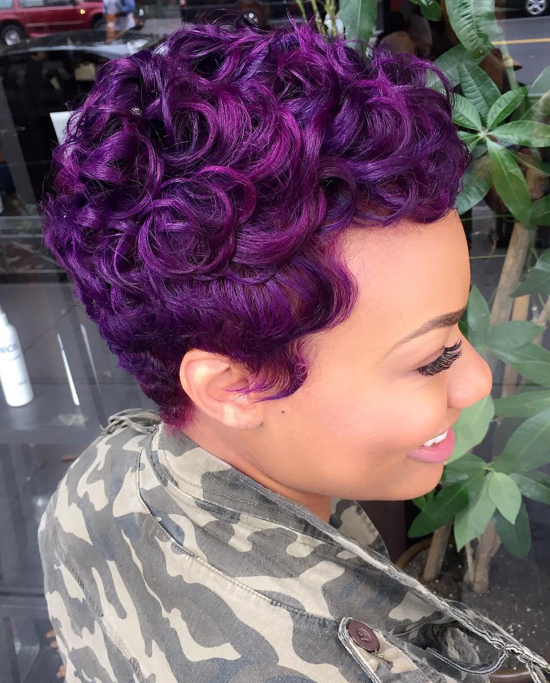 Afričan American Purple Curly Pixie