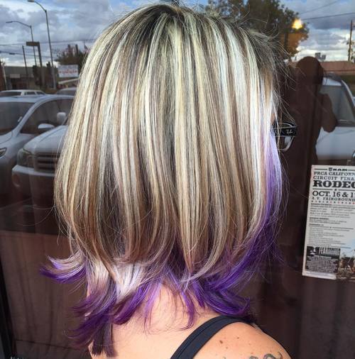 棕色金发的紫色浸染料