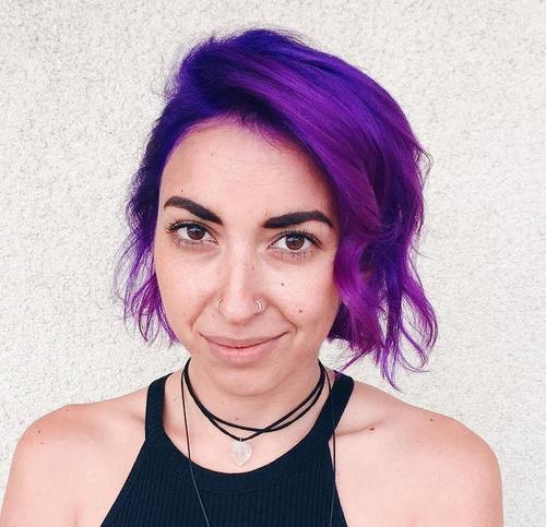 modrý and purple hair color for brunettes