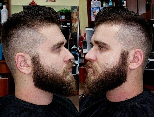vysoký fade with full beard