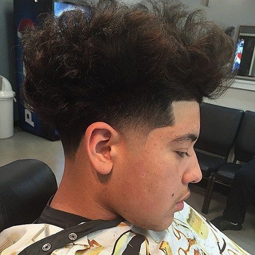 дълго curly top tapered haircut for men
