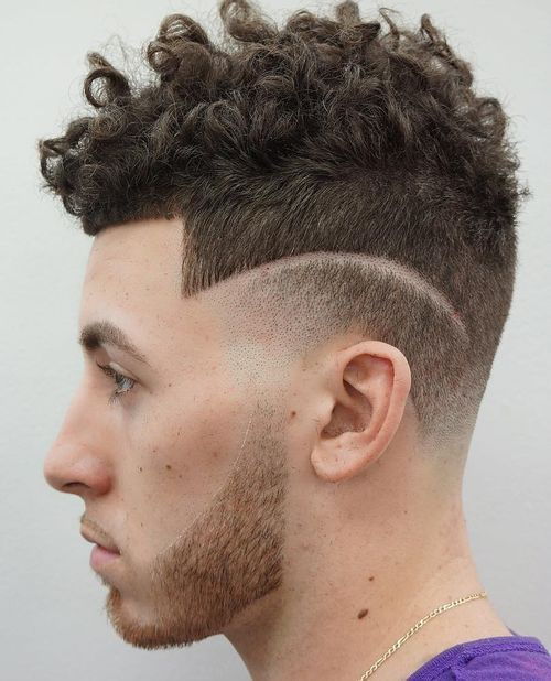 хора's curly top hairstyle with short sides