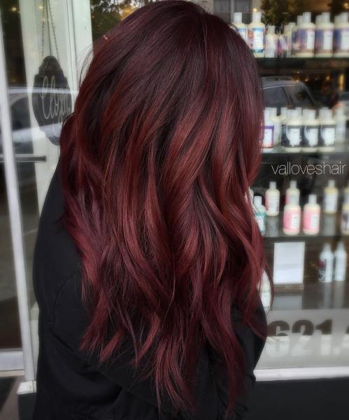 Red and brunette highlights