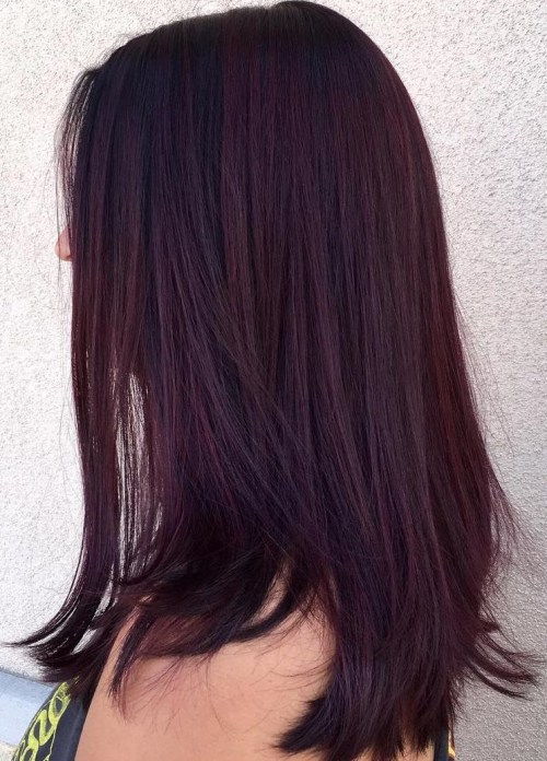 Temný Burgundy And Violet Hair