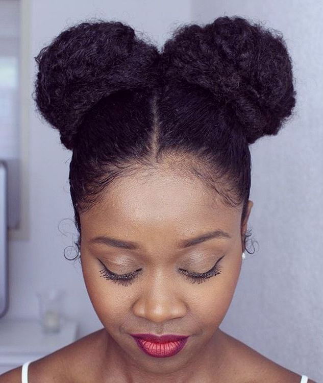 две buns updo for natural hair