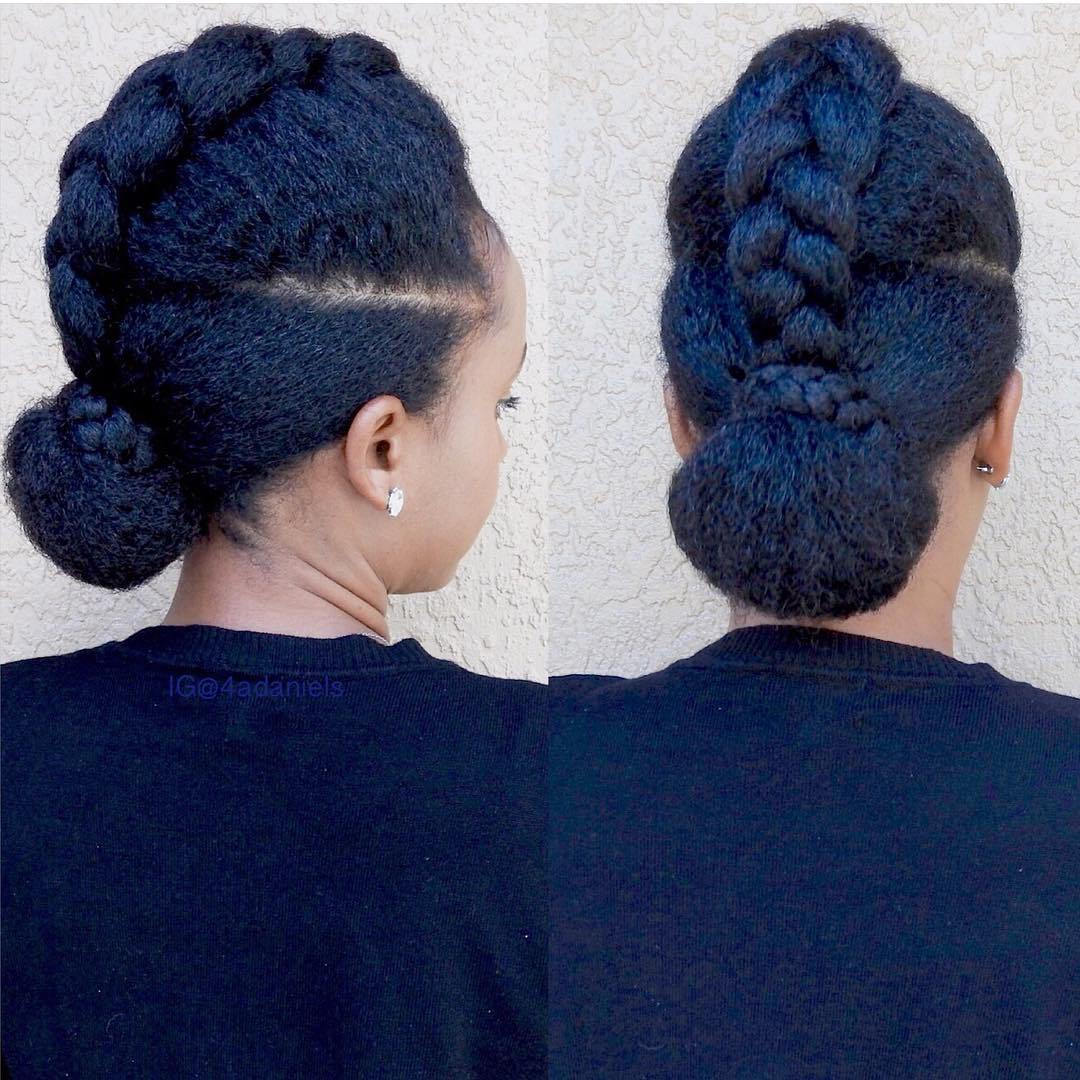 плитка into bun updo for natural hair