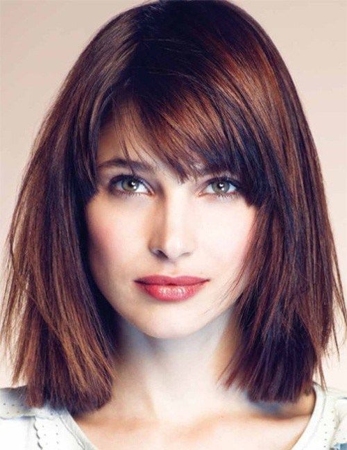 направо medium-length hairstyle for square face