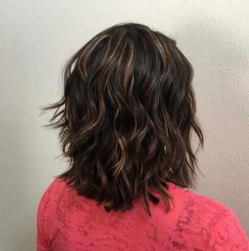 Рамо Length Brown Shag With Highlights