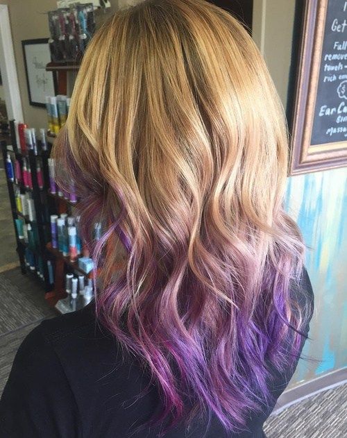 棕色金发的紫色ombre