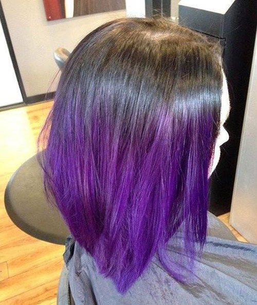 дълго bob with lavender ombre
