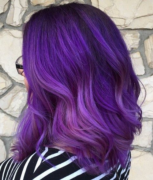 лилаво balayage hair 