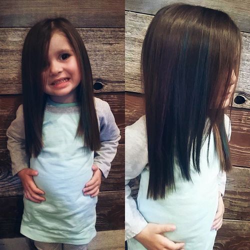 langer Haarschnitt für kleine Mädchen