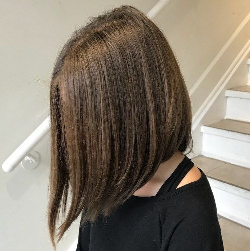 Center-Parted Angled Long Bob