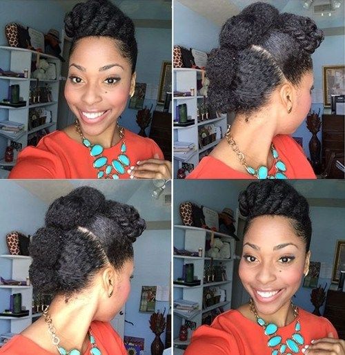 roztomilý protective Mohawk updo for natural hair