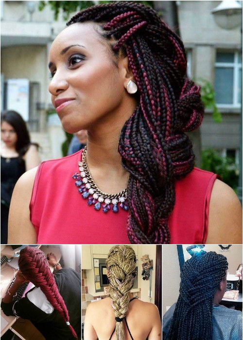 сплетена box braids hairstyles
