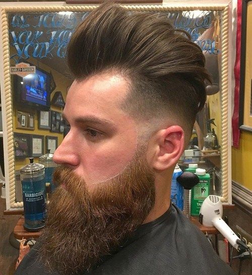 dlouho top short sides hairstyle with beard