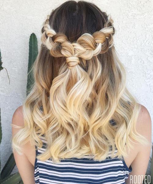 Pletené Half Up Hairstyle For Thick Hair