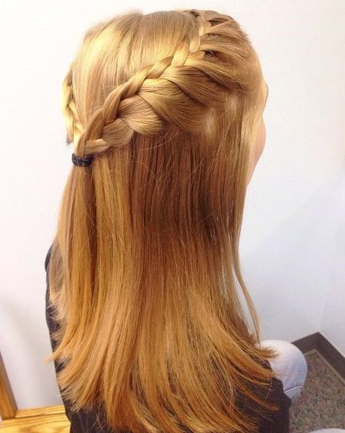 наполовина Updo With Two Braids