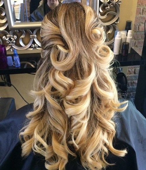 къдрав Half Up Hairstyle For Long Thick Hair