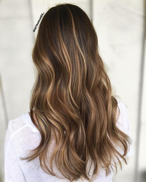 Dlouho Brown Hair With Thin Highlights