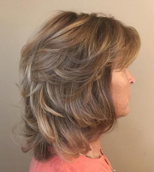 Mid-Length Layered Tousled Frisur