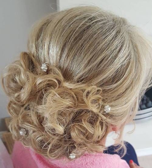Matka Of The Bride Blonde Curly Updo