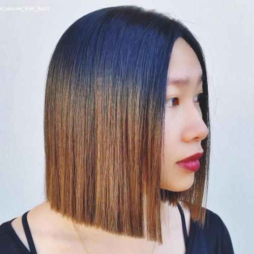 черно To Brown Ombre For Blunt Bob