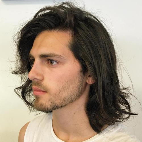 дълго Tousled Hairstyle For Men