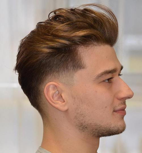 Nízký Fade With Long Top For Fine Hair
